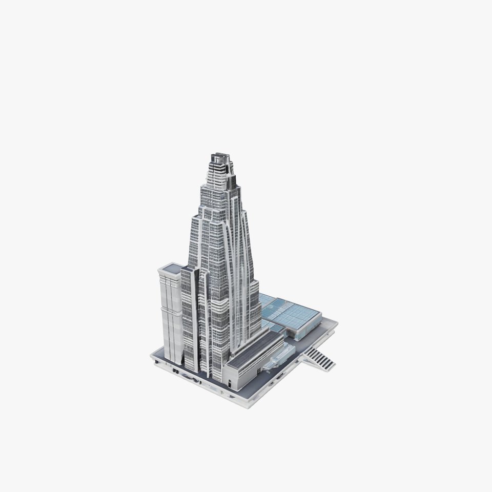 Futuristic Skyscraper Architecture Model